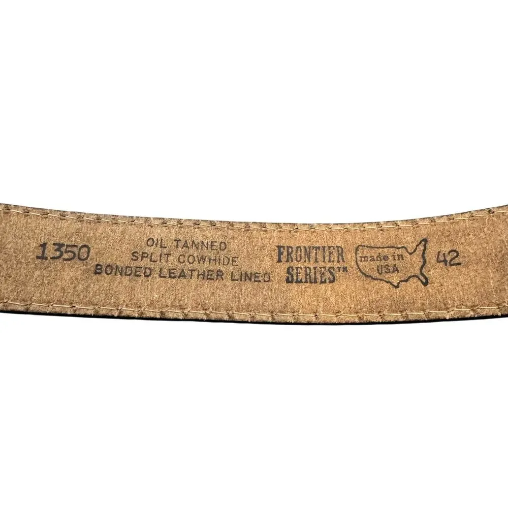 Vtg Western Frontier Series black leather belt